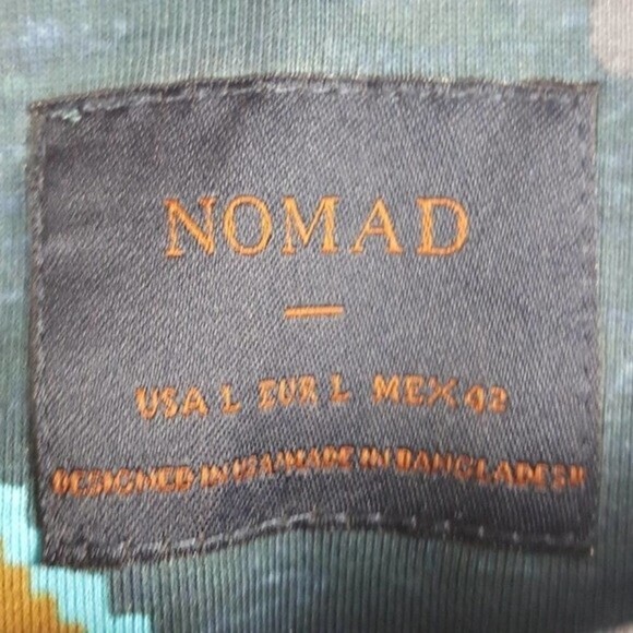 Nomad Shirt Mens Large Blue Crewneck Printed All Over Short Sleeve Casual - Picture 4 of 6